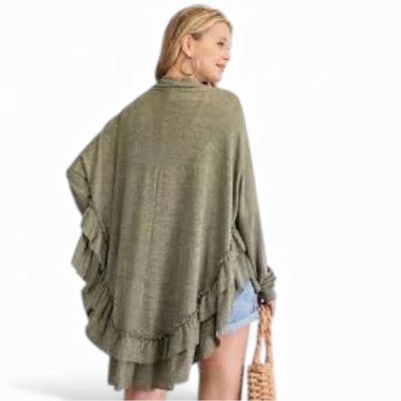 Easel Olive Green Women's Cardigan - Picture 2 of 7